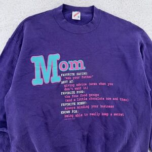 Vintage‎ Mom Sweatshirt SMALL Graphic Crewneck Made USA 90s Gift Best Greatest